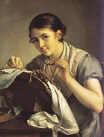 Vasily Tropinin The Lace Maker, oil painting picture